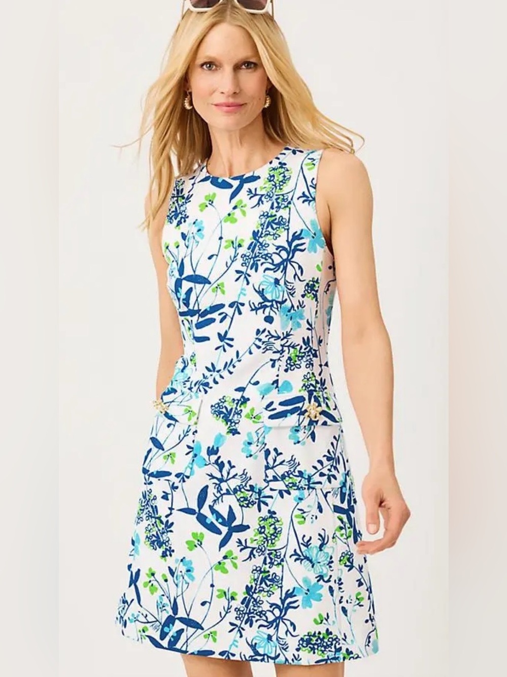 NWT Fallon Sleeveless Dress in Resort White Sea Blooms print, size 12